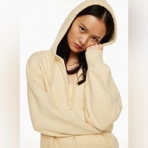 TNA COZY FLEECE BOYFRIEND ZIP UP (light yellow)